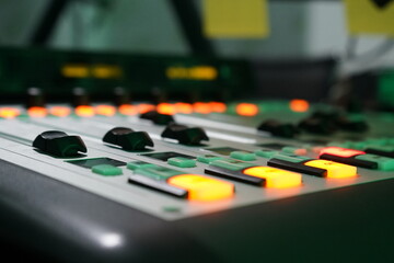 Mixing console on a radio station