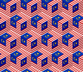 malaysia flag box pattern. vector illustration