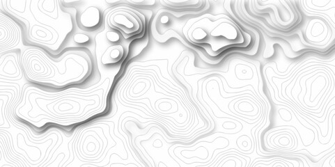 Vector geography landscape Topo contour map on white background, Topographic contour lines. Seamless pattern with lines Topographic map. Geographic mountain relief diagram line wave carve pattern.