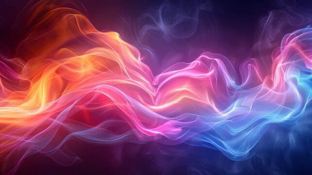 Abstract neon light, fluorescent glow of neon lights, illustration of exhibition background.