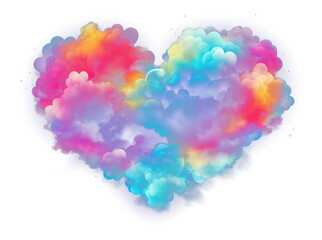 PNG Colorful heart nature cloud black background.