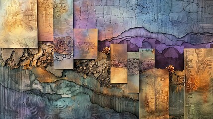 Inspiring beauty of natural wonders in a mixed media artwork.