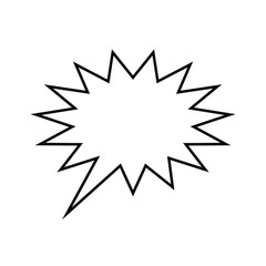 empty scream speech bubble / burst with white background line art vector icon for comic apps and websites