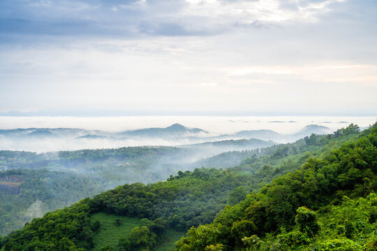 mountain landscape with clouds