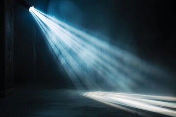 Dramatic rays of light piercing through darkness, creating an atmospheric and mysterious scene. Perfect for backgrounds and design projects.
