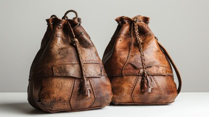 Traditional Argentinean and Uruguayan pitcher made of processed cowhide, used for storing and transporting water, often used by gauchos or pampas herders.