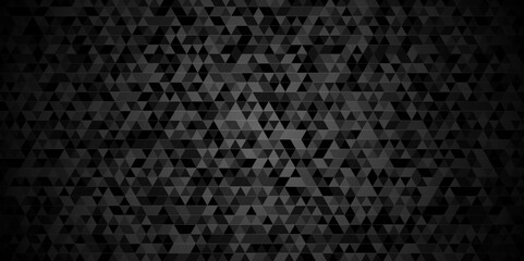 Vector geometric seamless technology black and gray triangle element light background. Abstract digital grid light pattern black Polygon Mosaic triangle Background, business and corporate background