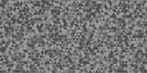 Vector geometric seamless technology black and gray triangle element light background. Abstract digital grid light pattern black Polygon Mosaic triangle Background, business and corporate background.