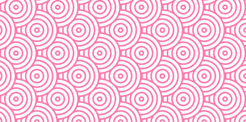 Vector Overlapping Pattern Minimal diamond geometric wave spiral and abstract circle wave line. pink seamless tile stripe geometric create retro line white pattern background.
