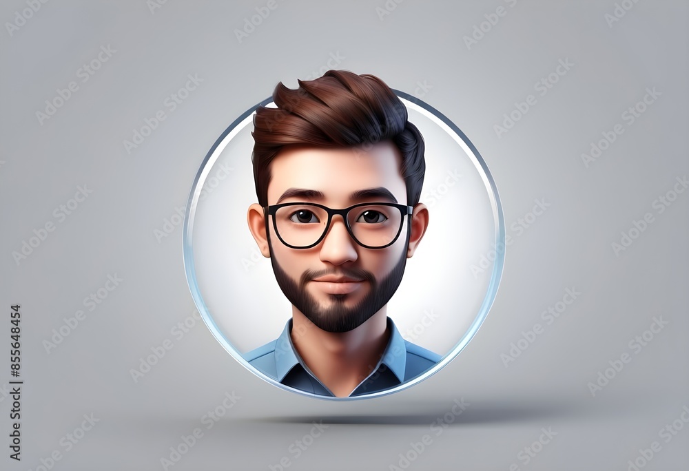 Aufkleber 3d rendering people avatar icon isolated on transparent background