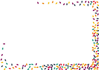 Orange Leaf Vector White Background. Yellow Foliage Natural Card. November Confetti Design. Autumn Confetti Backdrop.