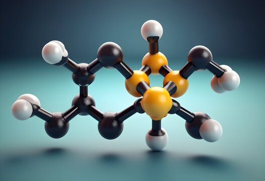 3D and flat models of anthracene molecular structure.