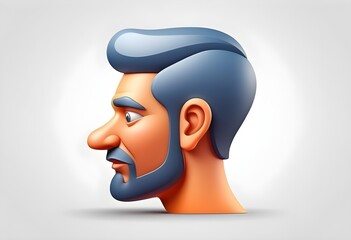 Realistic 3D cartoon style user profile icon vector illustration.