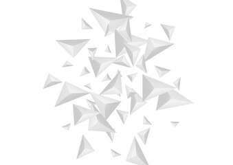 Grizzly Polygon Background White Vector. Shard Render Backdrop. Silver Art Card. Crystal Concept. Hoar Fractal Tile.