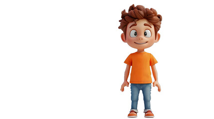 Fototapeta premium [Transparent Background PNG]Smiling cartoon boy standing