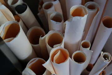 A roll of paper for cutting a dress.