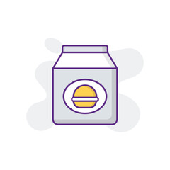 Food Packaging icon design with white background stock illustration