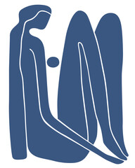 contemporary minimalist silhouette of a sitting woman