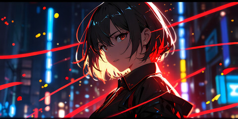 Anime desktop wallpaper, generative AI