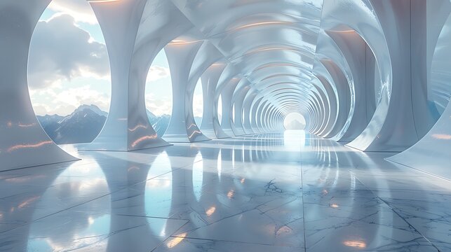 A detailed image of an infinite mirror room effect with repeating infinity symbols, creating depth and space. The mirrored room reflects the symbols endlessly, enhancing the sense of infinite depth