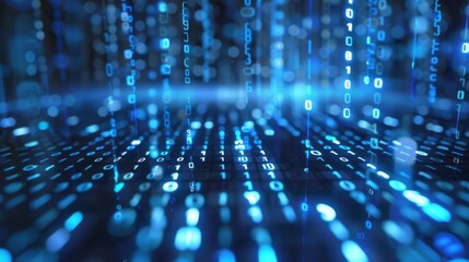 Binary code background illustration generated by ai