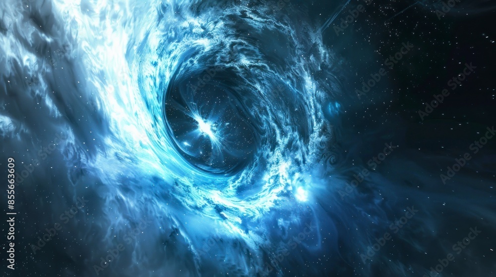 Sticker abstract representation of stars forming a vortex in space.