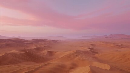 Naklejka premium Quiet desert rolling dunes calm bright sky