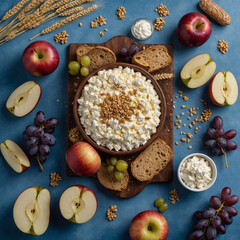 Fototapeta premium Healthy breakfast with muesli and fruits