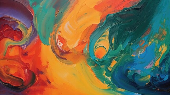 Contemporary Art Texture Wallpaper. Modern Multicolored Painting. Generative AI.