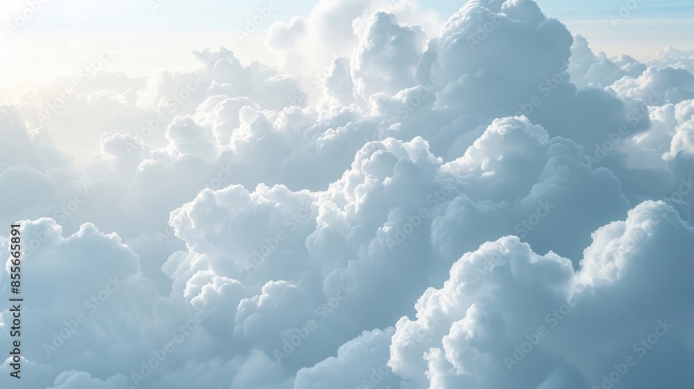 Poster cloudy white clouds on soft gradient background