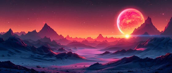 Flat illustrate, Cosmic Adventure, Join an epic adventure through the vast cosmos., Minimalism