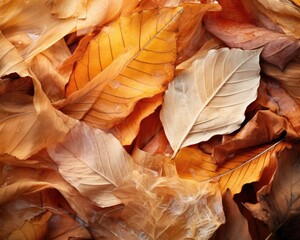 Dry autumn leaves in nature