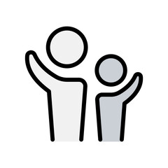 People raised hand icon