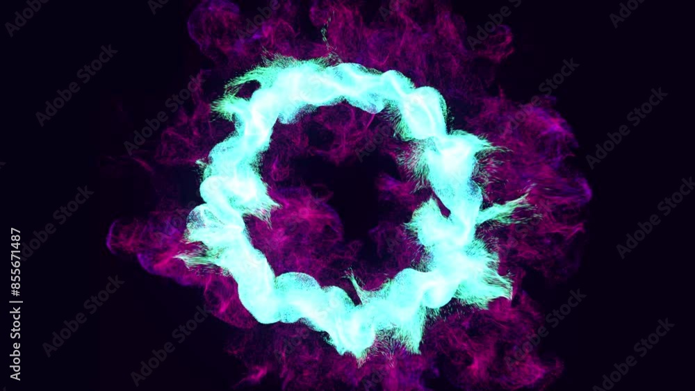 Poster shockwave. colorful beautiful bg with lambent magic particles. glow particles spread like ink effect