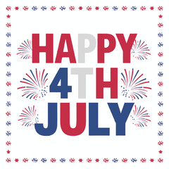 happy 4th of july typography