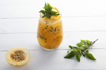 Caipirinha, typical alcoholic drink from Brazil. made with cachaca or vodka, fruit, ice and sugar