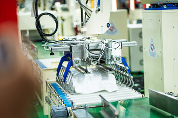 Smart robot arm system for innovative warehouse and factory digital technology . Automation manufacturing robot controlled by industry engineering using IOT 