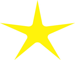  Golden star isolated on white background.