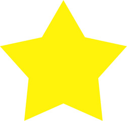  Golden star isolated on white background.