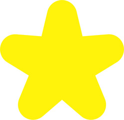  Golden star isolated on white background.