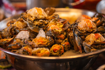 Seafood salads selling on Yaowarat street, Chinatown, Bangkok