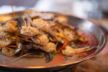 Seafood salads selling on Yaowarat street, Chinatown, Bangkok