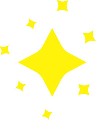 Golden star isolated on white background.