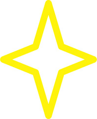 Golden star isolated on white background.