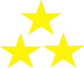 Golden star isolated on white background.