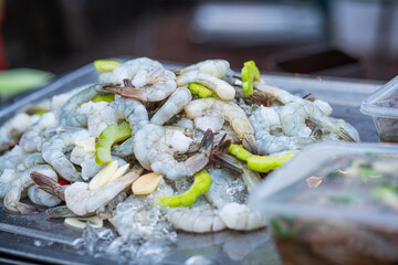 Seafood salads selling on Yaowarat street, Chinatown, Bangkok