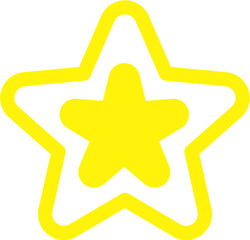 Golden star isolated on white background.