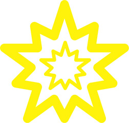 Golden star isolated on white background.