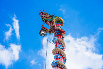 dragon symbol, dragon Chinese, is a beautiful Thai and Chinese architecture of shrine, temple.