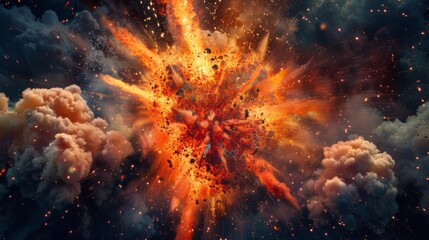 Explosion fire background illustration generated by ai